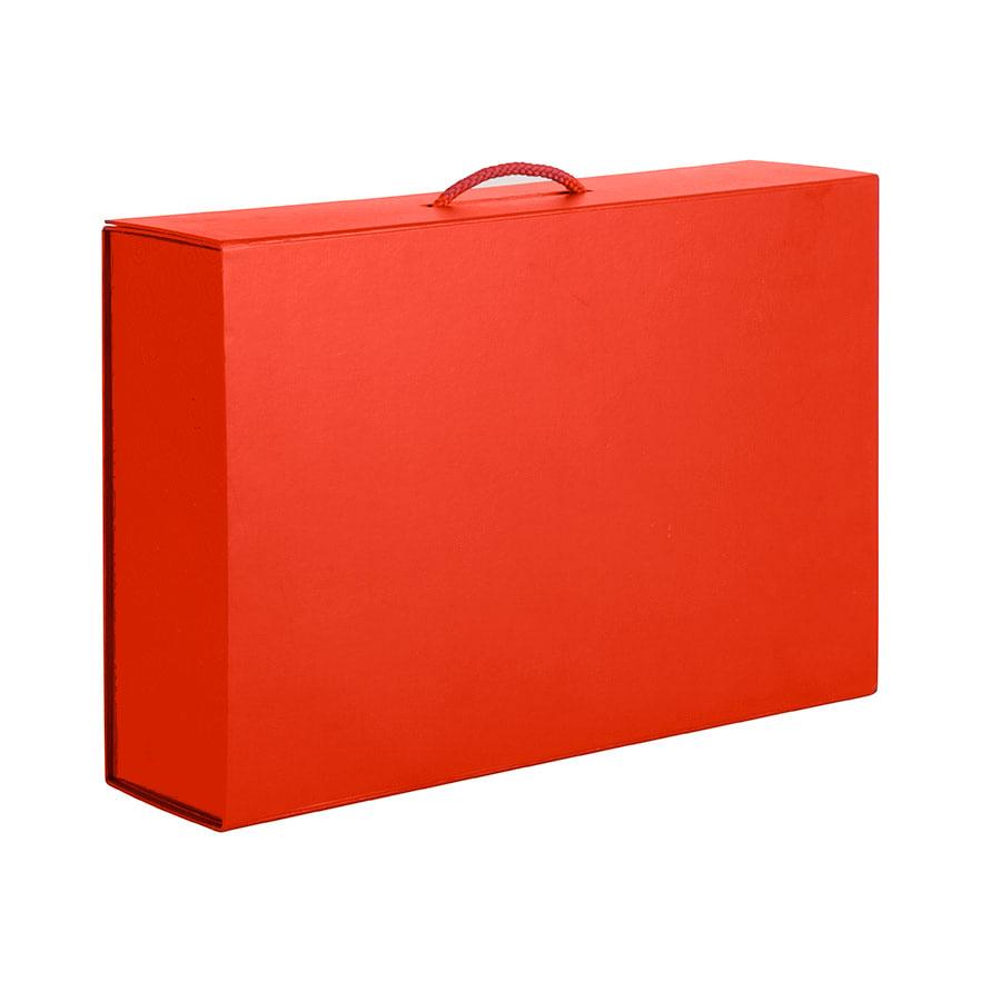 Коробка складная подарочная, 37x25x10cm, кашированный картон, красный - фото 1 - id-p111609150