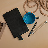 Набор подарочный DESKTOP: кружка, ежедневник, ручка,  стружка, коробка, черный/голубой, фото 3