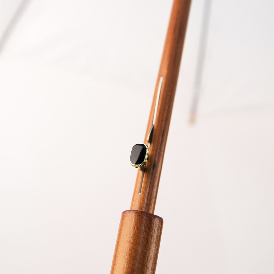 Зонт-трость с деревянной ручкой, полуавтомат; белый; D=103 см, L=90см; нейлон - фото 4 - id-p111612755