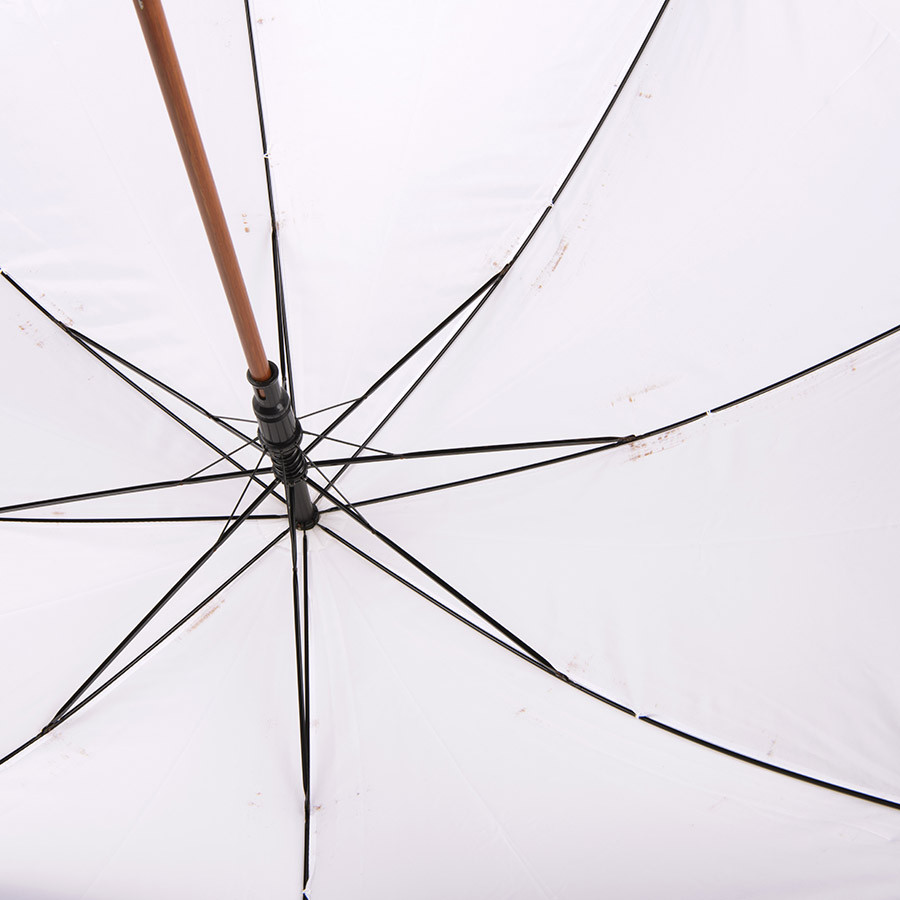 Зонт-трость с деревянной ручкой, полуавтомат; белый; D=103 см, L=90см; нейлон - фото 6 - id-p111612755
