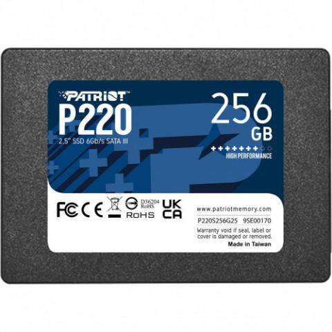 Внутренний жесткий диск Patriot P220 P220S256G25 (SSD (твердотельные), 256 ГБ, 2.5 дюйма, SATA) - фото 1 - id-p108093290