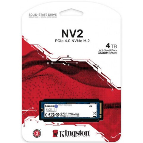 Внутренний жесткий диск Kingston SNV2S SNV2S/4000G (SSD (твердотельные), 4 ТБ, M.2, NVMe) - фото 3 - id-p107944767