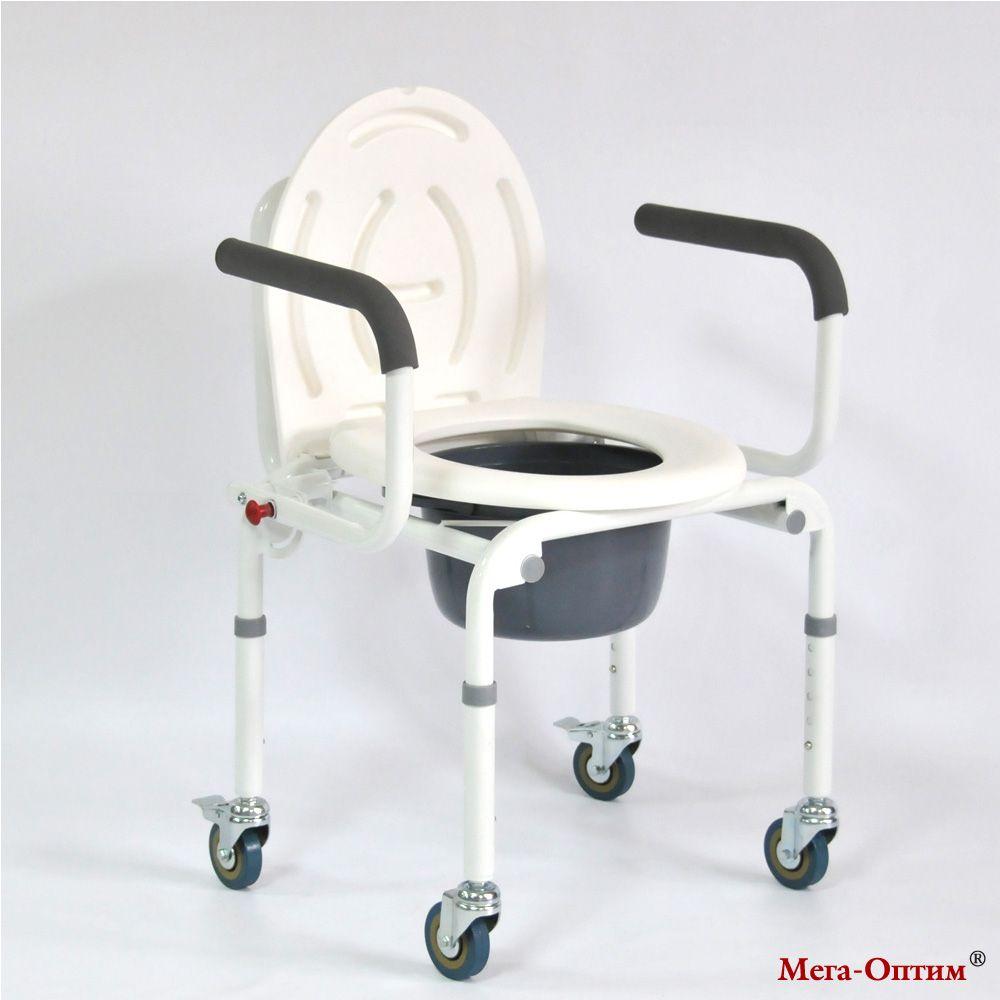 Кресло-туалет Мега-оптим FS813 на колесах - фото 1 - id-p111613913