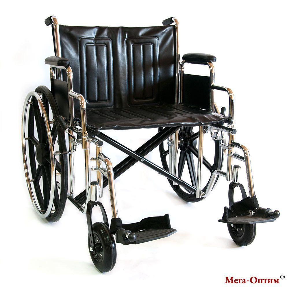 Кресло-коляска Мега-Оптим 711 AE (кожзам) повышенной грузоподъемности - фото 1 - id-p111614207