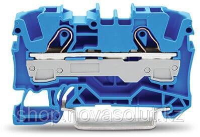 2-проводная проходная клемма; 6 мм²; Вставной CAGE CLAMP®; 6,00 мм²; синий WAGO 2006-1204 - фото 1 - id-p111616961