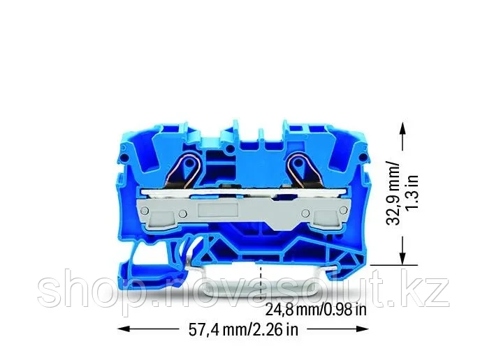 2-проводная проходная клемма; 6 мм²; Вставной CAGE CLAMP®; 6,00 мм²; синий WAGO 2006-1204 - фото 2 - id-p111616961