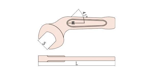 Ключи искробезопасные ударные рожковые изогнутые X-Spark 141B - фото 3 - id-p75034191