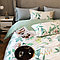 Комплект постельного белья KING SIZE из египетского хлопка c цветами, с контрастным отворотом и простынью., фото 4