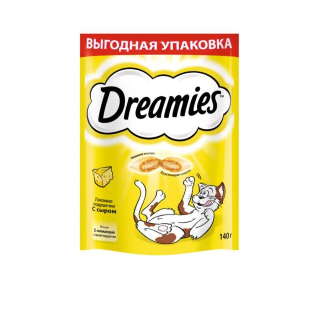 Dreamies (Дримс) "Лакомые подушечки" для кошек Сыр, 140 г, фото 1