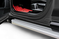 Пороги алюминиевые Slitkoff "Optima Silver" 1700 серебристые Honda CR-V (2007-2012)