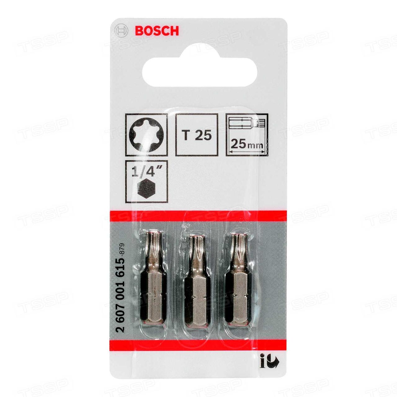 Набор бит Bosch T25 25мм 3шт. 2607001615