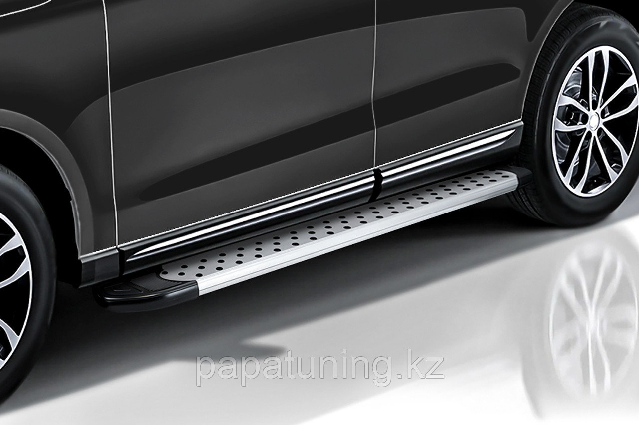 Пороги алюминиевые Slitkoff "Standart Silver" 1700 серебристые Lexus NX 300h (2014-2021) - фото 2 - id-p111050267