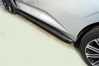 Пороги алюминиевые с пластиковой накладкой (карбон черные) 1920 мм ТСС для Changan UNI-K 2.0 4WD 2023-