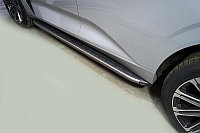Пороги алюминиевые с пластиковой накладкой (карбон серые) 1920 мм ТСС для Changan UNI-K 2.0 4WD 2023-