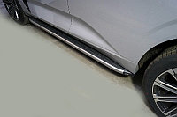 Пороги алюминиевые с пластиковой накладкой (карбон серебро) 1920 мм ТСС для Changan UNI-K 2.0 4WD 2023-