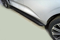 Пороги алюминиевые "Slim Line Black" 1920 мм ТСС для Changan UNI-K 2.0 4WD 2023-
