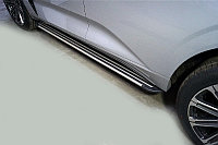 Пороги алюминиевые "Slim Line Silver" 1920 мм ТСС для Changan UNI-K 2.0 4WD 2023-