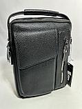 Мужская деловая сумка-барсетка через плечо "B.W.S" (высота 25 см, ширина 19 см, глубина 9 см), фото 2