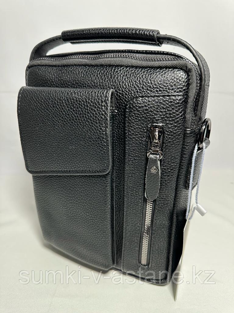 Мужская деловая сумка-барсетка через плечо "B.W.S" (высота 25 см, ширина 19 см, глубина 9 см) - фото 4 - id-p90760251