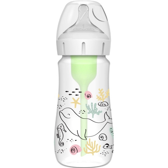 Антиколиковая бутылочка Dr. Brown's с широким горлышком Океан 0+, 270 мл, пластик BPA-free, фото 1
