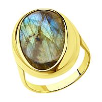 Кольцо из золочёного серебра с лабрадоритом SOKOLOV 83010127