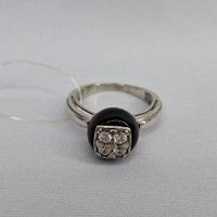 Серебряное кольцо Фианит Керамическое покрытие Aquamarine 68567А.5 покрыто родием коллекц. Neo