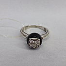 Серебряное кольцо  Фианит  Керамическое покрытие Aquamarine 68567А.5 покрыто  родием коллекц. Neo, фото 4