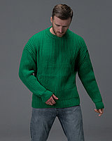 Вязаный свитер мужской oversize зеленый XL