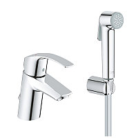 Смеситель GROHE EuroSmart S-Size, гигиенич. душ с переключателем, держатель душа, душевой шланг хром