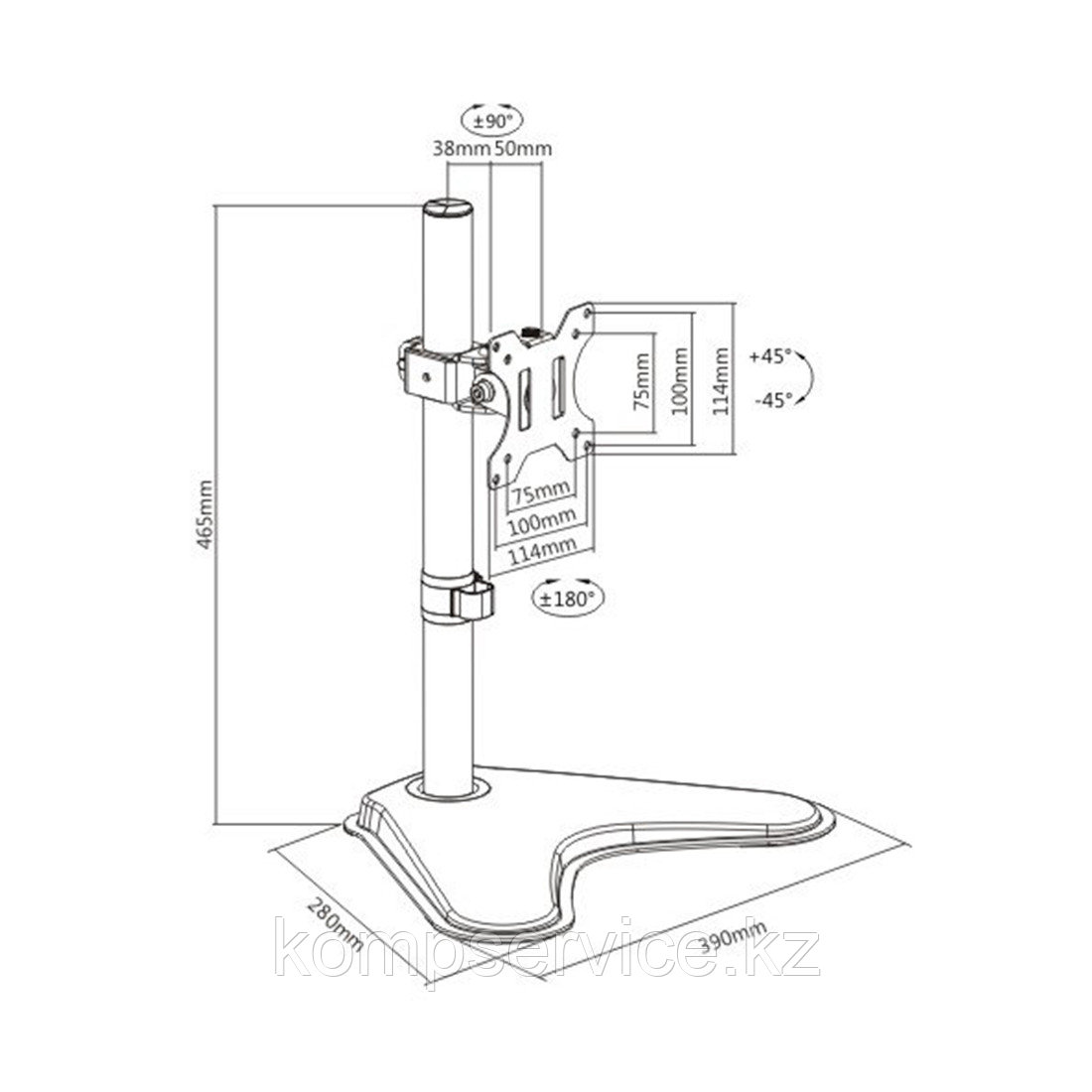 Настольный кронштейн Brateck LDT12-T01 для 1 монитора (13"-32") - фото 3 - id-p111636025