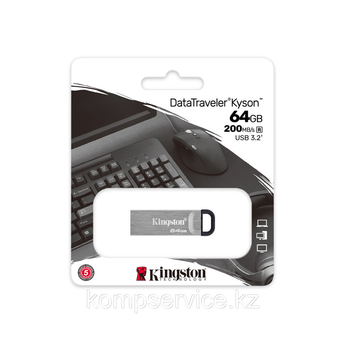 USB-накопитель Kingston DTKN/64GB 64GB Серебристый - фото 3 - id-p111636373