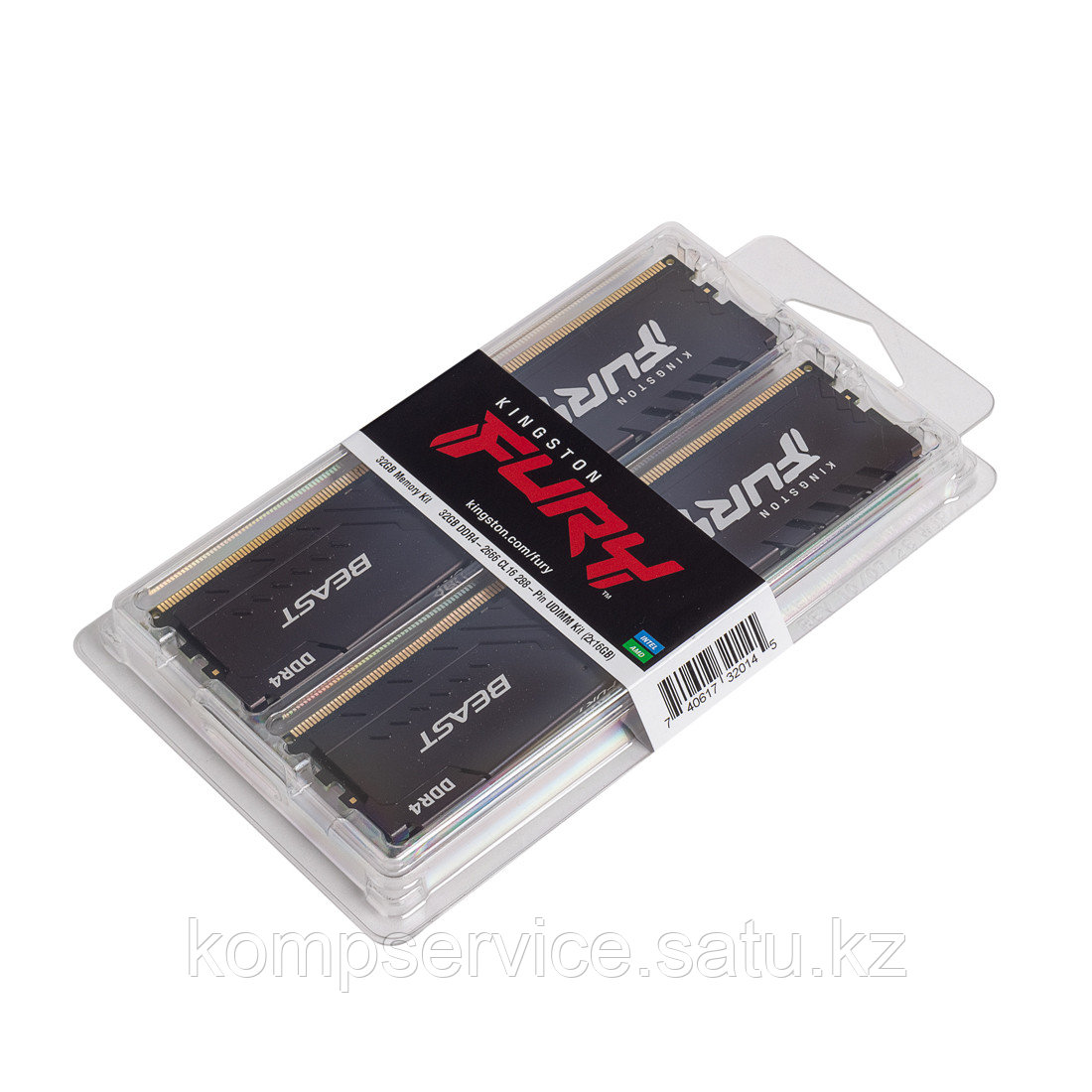 Комплект модулей памяти Kingston FURY Beast KF432C16BB1K2/32 DDR4 32GB (Kit 2x16GB) 3200MHz - фото 3 - id-p111636554