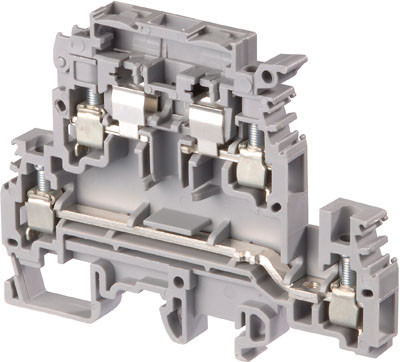 Клемма M4/8.D2.SF 1SNA115604R2100 двухуровневая под предохр. 5х20мм винт. серая 4мм2 6,3А - фото 1 - id-p111642112