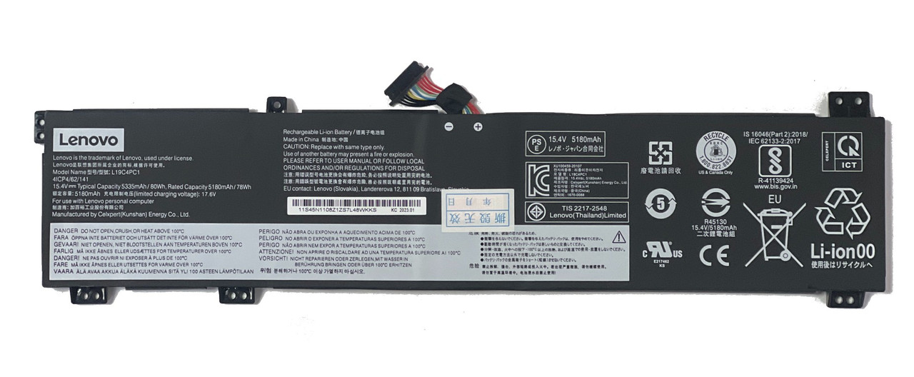 Батарея для Lenovo Legion 5-15ARH 5-15IMH L19C4PC1 L19M4PC1 15.36V 60Wh 4010mAh (org) - фото 1 - id-p111641827