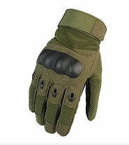 Перчатки тактические с пальцами  (цвет зеленый), фото 3