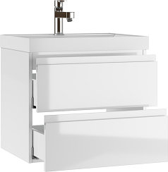 Тумба подвесная под умывальник Bazis 100 Graffo белый глянец В2 Домино DGr2403T