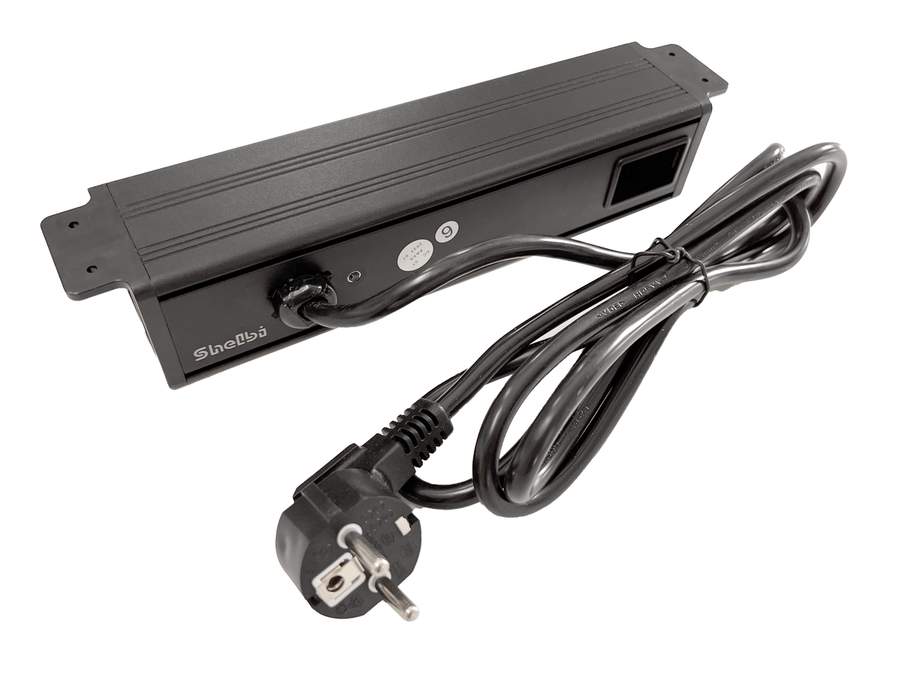 Shelbi Настольный накладной блок на 3 розетки 200B, USB, Type-C, RJ45, HDMI, чёрный - фото 5 - id-p111278455