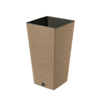 Горшок с внутренней вставкой FURU Square ECO Wood DFSH300W | Prosperplast Натуро