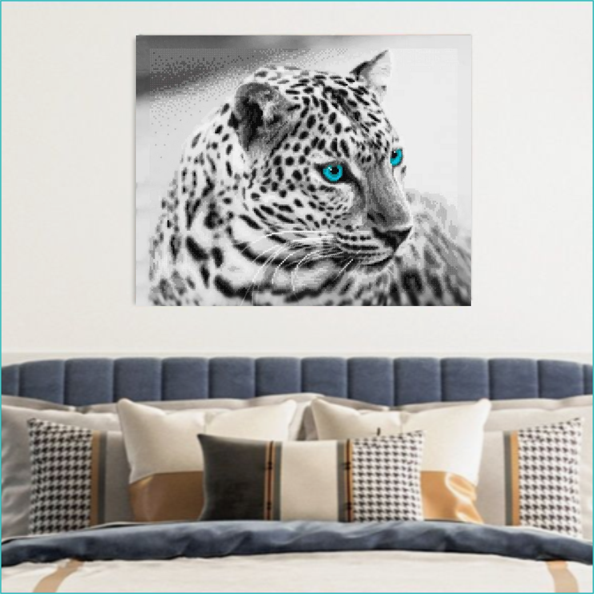 Алмазная мозаика "Белый леопард" (40х50) - фото 3 - id-p111647899