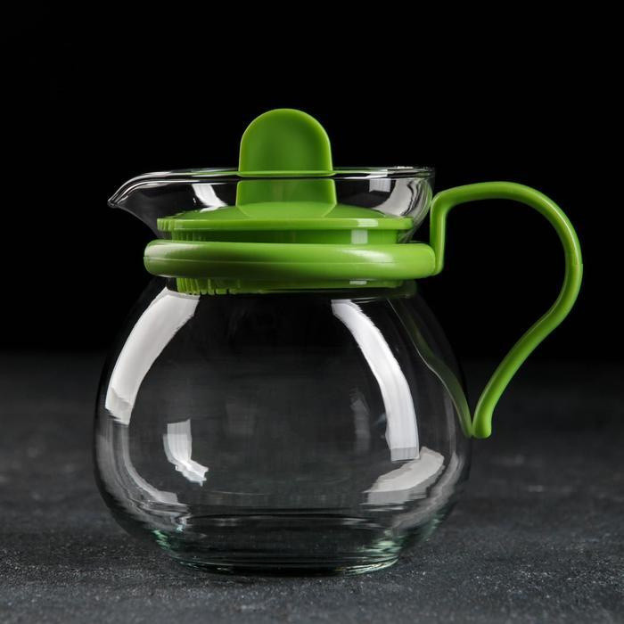 Заварочный чайник Glass tea pot 0.45 л стеклянный зеленый - фото 1 - id-p106534086