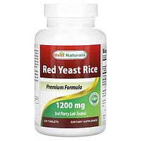 Best Naturals, Красный дрожжевой рис, 1200 мг, для снижения холестерина, 120 таблеток