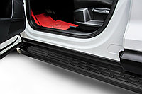 Пороги алюминиевые Slitkoff "Premium Black" 2100 черные Lada LARGUS (2012-2021)