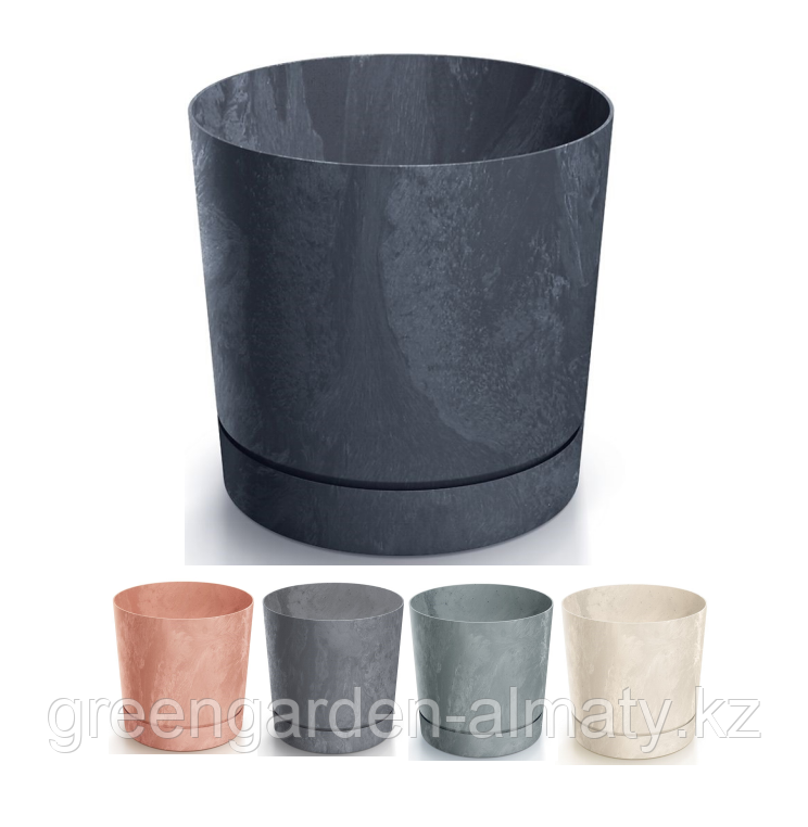 Горшок с поддоном Tubo P Beton Effect DPOP180E | Prosperplast, фото 1