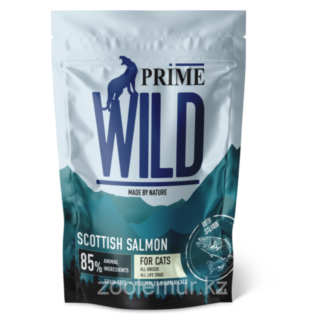 PRIME WILD GF FREE RANGE Сухой корм для котят и кошек, лосось