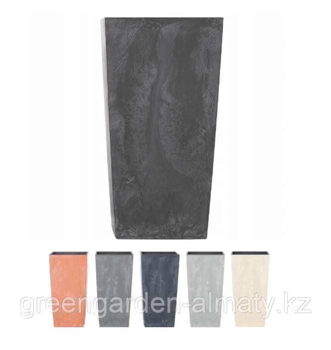 Горшок с внутренней вставкой Urbi Square Beton Effect DURS200E | Prosperplast, фото 1