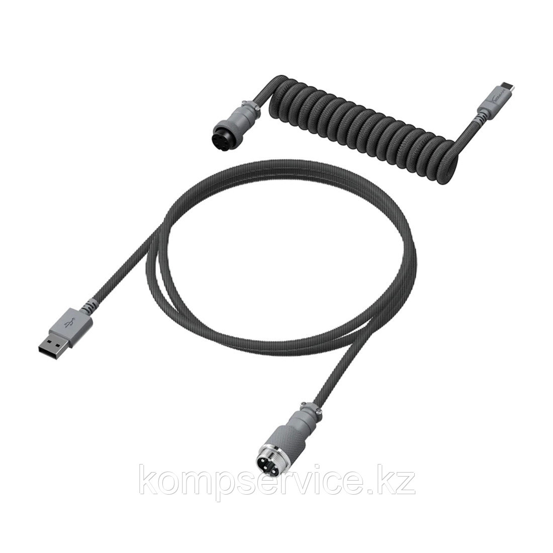 Провод для механической клавиатуры HyperX USB-C Coiled Cable Gray 6J678AA - фото 1 - id-p111664060