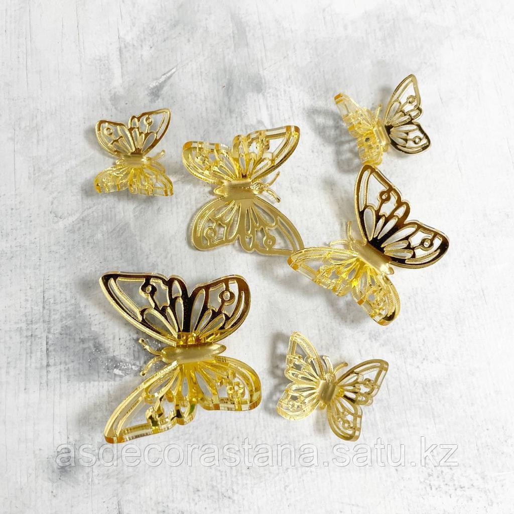 Топпер орг стекло "Бабочки с изгибом" набор 6 шт - фото 1 - id-p111664218