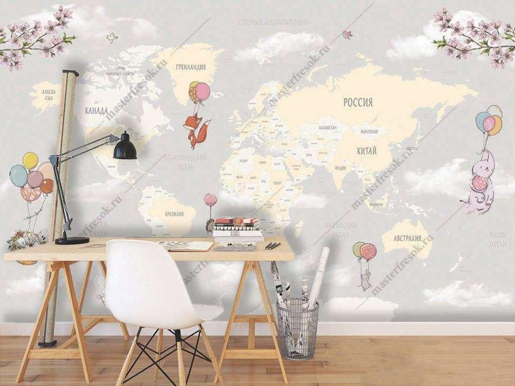 Детская карта мира с зайчиками 14-057 - фото 6 - id-p111671072