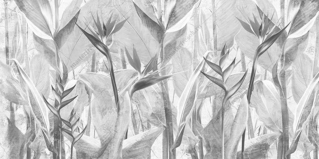 Черно-белые тропические листья 10-959 - фото 2 - id-p111672165