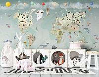 Карта с планетами и животными в детскую 12-1513